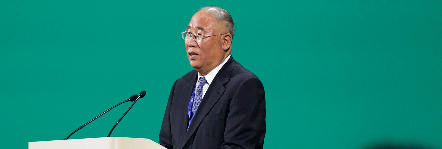 Xie Zhenhua, China special envoy for climate, speaks during a session at the COP28 U.N. Climate Summit, Friday, Dec. 1, 2023, in Dubai, United Arab Emirates.